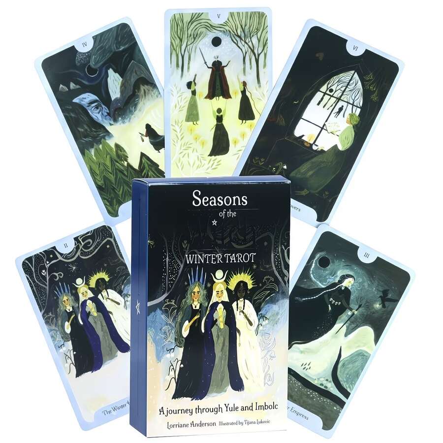 78张神秘冬季塔罗牌，占卜卡牌游戏，巫术智慧与精神指引 - 彩色 - 查看 1