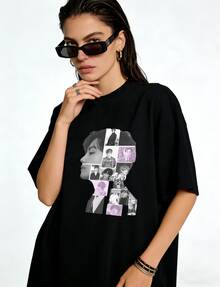 BT S  Bangtan Boy Graphic Short Sleeve Crew Neck T-Shirts Unisex Comfort Tees Breathable Summer Outfits For K-Pop Concerts Fan Events Casual Daily Use Gift For Teens Adults - black4 - 查看 1