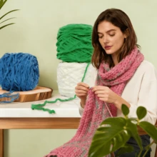 80克舒适柔软丝滑纱线，手工编织材料 - 1 - 查看 4