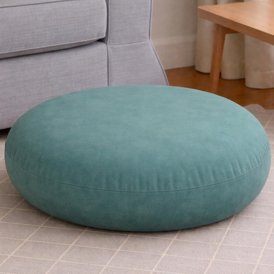 Premium Round Activity Cushion – Garden, Decor & Chair Cushion (60*60*10 Cm - Cadet Blue - View 1