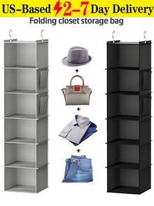 [Delivery Within 2-7 Days In The United States]1-Piece 6-Tier Hanging Wardrobe Storage Rack, Suitable For Bedrooms, Living Rooms, And Multiple Scenarios, Specifically Designed For Closets. This Space-Saving Foldable Clothing Storage Rack Is Ideal For Home And Travel Decor, Holiday Displays, Room Accents, And Everyday Item Organization. Its High-Quality Construction Provides A Convenient Storage Solution. Suitable For Wardrobe Organization, Multi-Tier Hanging Storage, Dust Protection, Suspended Storage, Garment Sorting Bags, Clothing Storage Bags, Foldable Design, Categorized Organization, Hanging Storage Pouches, Washable Fabric, Wardrobe Hanging, Kitchen Wall Mounting, Door/Window Hanging, And Large Capacity. Durable And Long-Lasting, Stain-Resistant And Washable For Easy Cleaning And Drying. Features Strong Load-Bearing Capacity And Sturdy Construction, Making It An Essential Home Storage Solution. - 彩色 - 查看 1