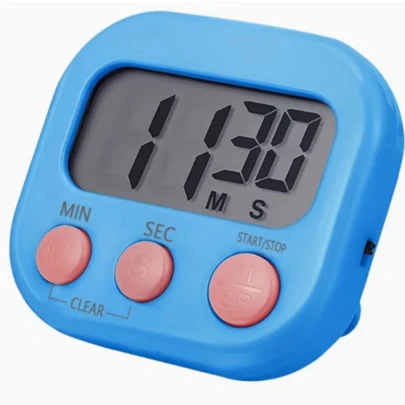 1 PC Multi Functional Electronic Timer, Magnetic Digital Timer, Large LCD Display Screen, Ring/Mute Switch Countdown Timer, Widely Used For Rest Time, Cooking, Gym, Meetings, Classrooms, Timer Gifts, Apartment Essentials, Kitchen Accessories (Excluding Batteries)