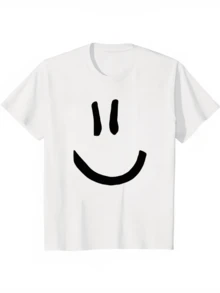 Men's Cartoon Print Drop Shoulder Crew Neck Tee, Summer outfits, Summer Clothes Casual Streetwear Regular Fit Short Sleeve Round Neck T-Shirt for Summer, Graphic Tees,&nbsp;Men's Top for Daily Wear, 90s Clothes - Blanc - Voir 1