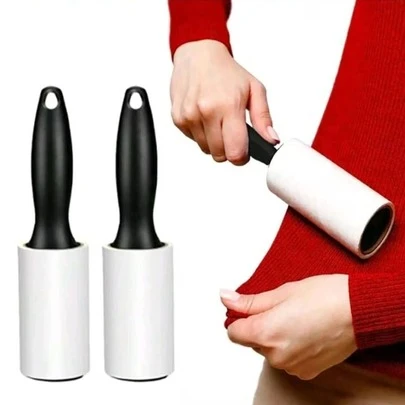 滚筒式宠物毛发清洁器 - 适用于家具、衣物、宠物毛发清洁，240/80 撕拉式超粘棉滚筒填充 - 宠物毛发清洁器 - 含手柄和替换纸，地毯棉滚筒，便携式宠物毛发清洁工具，适用于衣物、沙发、床上用品、客厅家具、卧室、汽车地毯、汽车座椅、汽车内饰等。