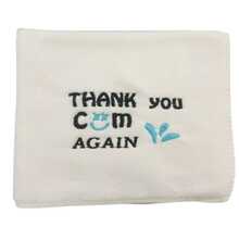 1pc 30*30cm Super Soft Embroidered Letter Funny Face Towel, Suitable As Gifts For Boyfriend, Honeymoon, Thanksgiving, Christmas, Valentine's Day, Partner's Birthday, Wedding Anniversary, White Elephant, Gag Gifts - White - View 6