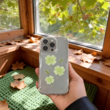 Lucky Clover Clear Phone Case With Large Camera Cutout, Slim Shockproof Cover Compatible With Iphone - Clear - View 3