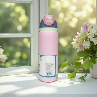 Owal-A 32oz Paslanmaz Çelik Yalıtımlı Su Şişesi - Çift Fonksiyonlu Ağızlıklı, Açılır Kapaklı, Pipetli ve Geniş Ağızlı Sızdırmaz Spor Su Şişesi, İçecekleri 24 Saat Boyunca Soğuk Tutar, Fitness, Seyahat ve Günlük Kullanım İçin Uygundur