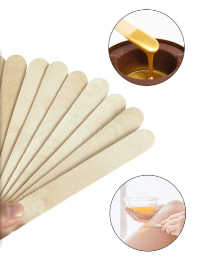 200/100/50/10pcs Disposable Wooden Waxing Sticks, Wax Strips For Full Body Hair Removal, Suitable For Salons, Beauty Parlors, Barbershops, Travel Essentials