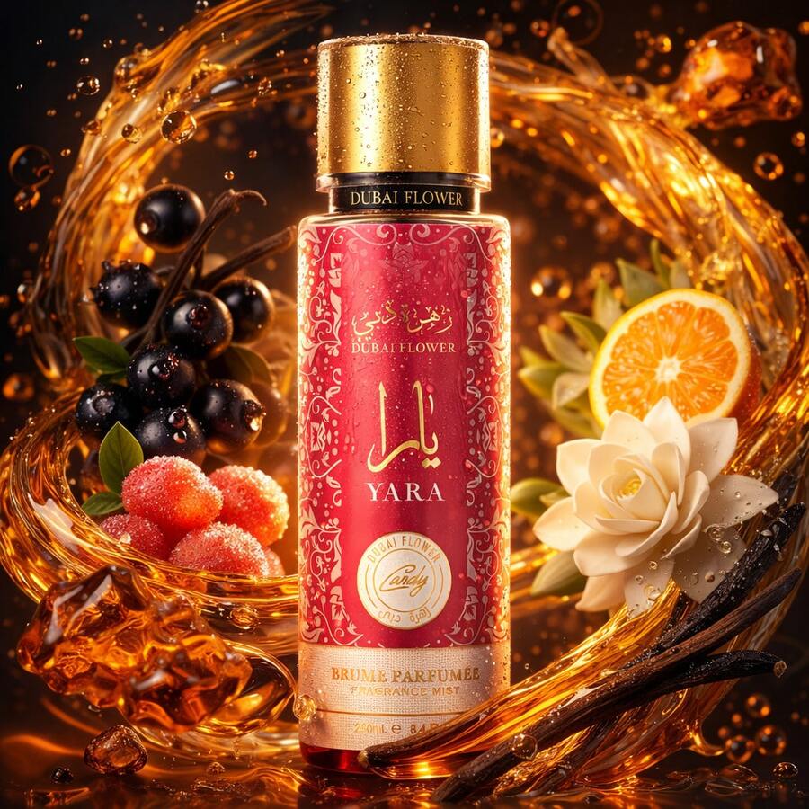 Lattafa (Yara) (Ameerat Al Arab) (Khamrah) 250ML Perfumed Body Mist - Yara Candy - View 1