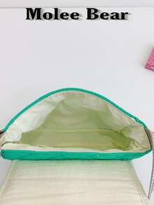 Molee Bear 儿童卡通动物斜挎包 - 熊、怪兽、鹿和猪图案，适合女孩和幼儿 - 綠色 - 查看 4