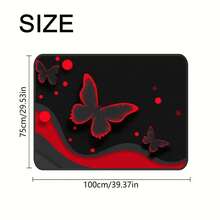 1 件装黑红蝴蝶图案汽车后备箱垫 | 涤纶材质，适用于 SUV、轿车或卡车，兼具装饰功能，是节日礼物和家庭旅行的理想之选 | 通用尺寸，易于清洁，适合日常旅行 - 黑紅蝴蝶 - 查看 4