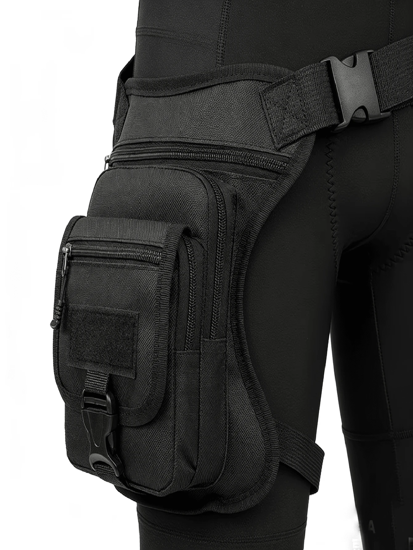 Motorcycle Thigh Bag | Tactical Design, Can Hold Phone And Essentials, Lightweight, Zipper Closure, Adjustable Strap