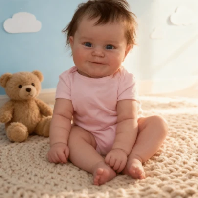 20英寸可爱柔软逼真新生儿娃娃，配件齐全，适合拥抱、玩耍和送礼。