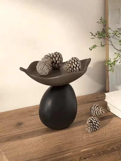 Resin Faux Sandstone Sculpture, Living Room Home Decor, Resin Stone Sculpture Coffee Table Decor, Gray & White Sculpture Bookshelf Decor, Lucky Gift Desktop Party Decor, Housewarming Gift Decor, High-End Sculpture Shelf Decor, Phone Stand