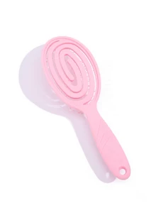 1支装舒缓按摩发梳，柔性镂空梳，抚平头皮造型梳，女士卷发造型工具 - 粉色 - 查看 7