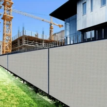 1pc Gray Balcony Privacy Screen, Patio Fence Windscreen Fabric Cloth, Fencing Net, Anti-Wind Netting Cloth, Heavy Duty For Commercial And Residential, 90% Blockage - 1 Gray - View 8