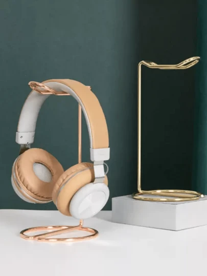 1pc Simple Metal Headphone Stand, Suitable For Placing On Desk Or Computer Desk, Headphone Storage Rack, Desktop Decor Metal Stand, Creative Display Rack Without Installation