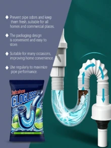 jakehoe Drain Cleaner Powder, Dissolves Hair, Soap Scum, Grease Clogging Kitchen Sink, Bathroom Drain Pipes - Powdery - View 5