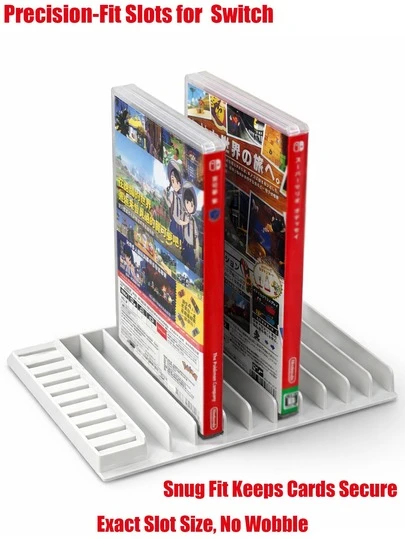 Game Storage Organizer For Switch And Switch Lite, 20 Slot Desktop Game Holder For Game Cards And Game Cases, Space Saving Tabletop Storage For Game Collection And Desk Organization