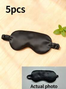 1pc/2pcs/3pcs/5pcs/10pcs/15pcs Mulberry Silk Sleep Eye Mask, Sleep Aid Eye Mask, Suitable For Blocking Light During Sleep, Helps You Sleep Soundly All Night, Ideal For Travel And Napping (Black) - Black - View 17