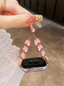 新款优雅激光蝴蝶扣表带,适用于 38/40/41/42/44/45/46/49mm Ultra/S10/9/8/7/6/5/4/3/2/1,夏季款 - 粉紅色蝴蝶 - 查看 7