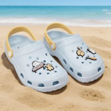 名创优品马耳他犬女士拖鞋可爱卡通小狗沙滩凉鞋舒适轻便透气EVA厚底防滑洞洞鞋垫礼品 - 藍色 - 查看 8
