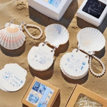 Multi-Purpose Natural Seashell Seashell Notebook Blank Inner Pages Portable Design Memo Pad Loose-Leaf Notepad Students - Multicolor - View 8