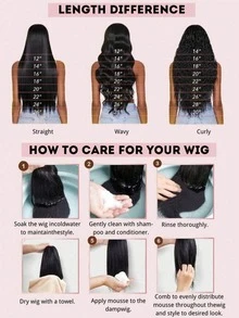 [Afro Kinky Hair Synthetic Wigs] 14 Inch Afro Kinky Hair Synthetic YaKi Straight Wigs - Natural Soft Wig For Women Daily Use - Natural & Black - View 11