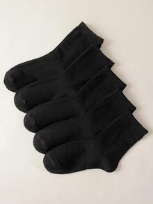 Set Of 3 Pairs Of Long Socks For School, Casual, Comfortable Cotton, Fashionable For Boys And Girls - màu đen - Xem 6