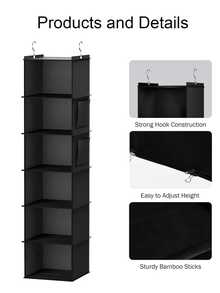 [Delivery Within 2-7 Days In The United States]1-Piece 6-Tier Hanging Wardrobe Storage Rack, Suitable For Bedrooms, Living Rooms, And Multiple Scenarios, Specifically Designed For Closets. This Space-Saving Foldable Clothing Storage Rack Is Ideal For Home And Travel Decor, Holiday Displays, Room Accents, And Everyday Item Organization. Its High-Quality Construction Provides A Convenient Storage Solution. Suitable For Wardrobe Organization, Multi-Tier Hanging Storage, Dust Protection, Suspended Storage, Garment Sorting Bags, Clothing Storage Bags, Foldable Design, Categorized Organization, Hanging Storage Pouches, Washable Fabric, Wardrobe Hanging, Kitchen Wall Mounting, Door/Window Hanging, And Large Capacity. Durable And Long-Lasting, Stain-Resistant And Washable For Easy Cleaning And Drying. Features Strong Load-Bearing Capacity And Sturdy Construction, Making It An Essential Home Storage Solution. - 彩色 - 查看 8