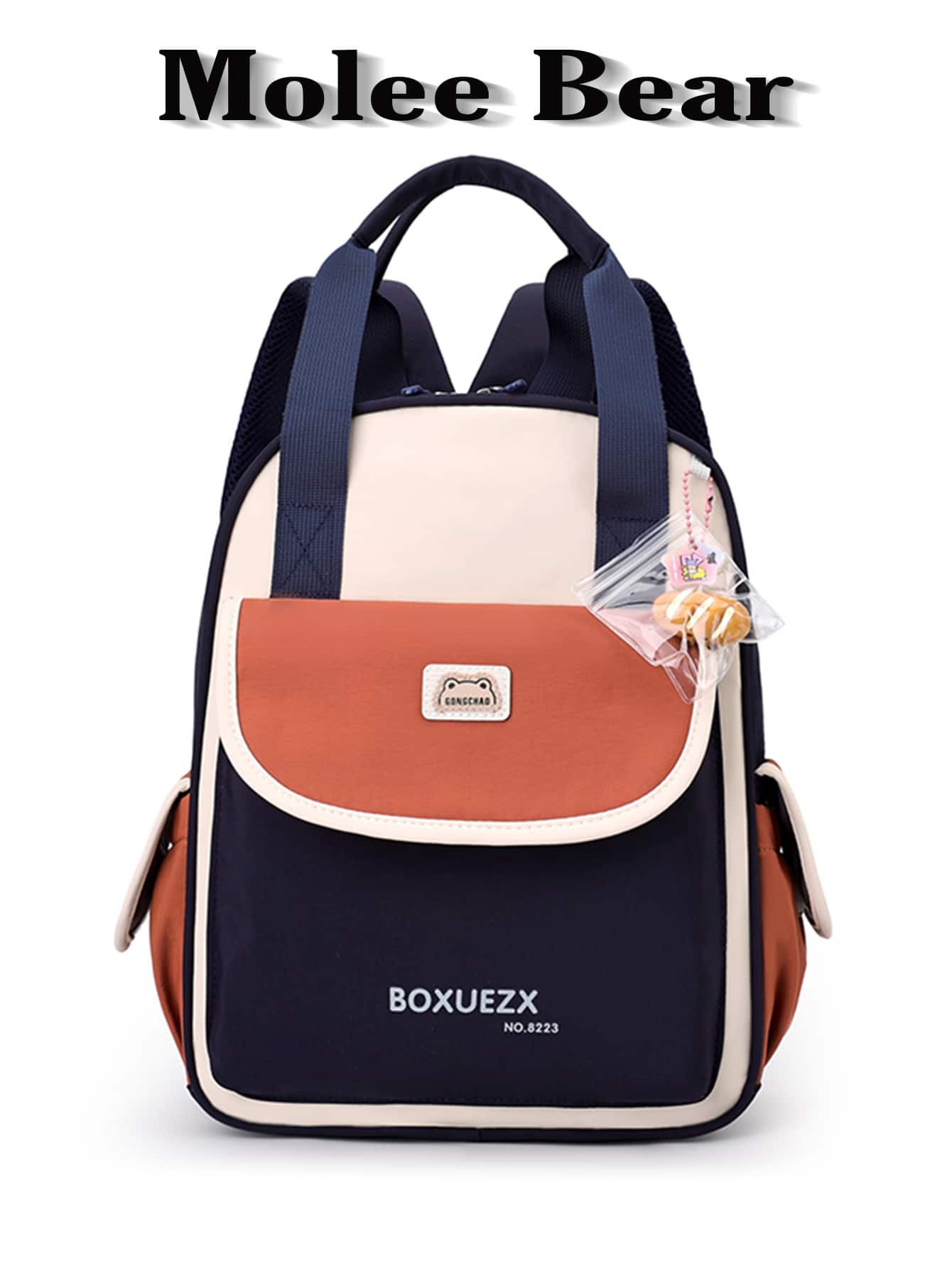 MOLEE BEAR 儿童轻便学前背包，男童款 - 可爱双肩书包，带前袋，方便旅行和学习，2026新款设计