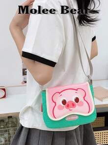 Molee Bear 儿童卡通动物斜挎包 - 熊、怪兽、鹿和猪图案，适合女孩和幼儿 - 綠色 - 查看 8