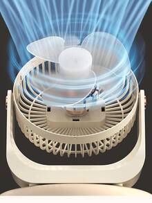 Ventilador de escritorio, ventilador de circulación de aire pequeño para oficina, dormitorio, cama, montado en la pared, uso doméstico, silencioso, recargable - Multicolor - Ver 7