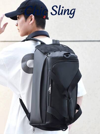 SHILAN Large-Capacity Multi-Functional Backpack, Waterproof And Wear-Resistant Computer Backpack, Business Trip And Travel Handbag Expandable Black Backpack, Multi-Purpose Bag For Commuting And School, Dry-Wet Separated Sports And Fitness Bag