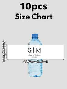 Personalized Text Water Bottle Labels Stickers, Customizable Waterproof Adhesive Decals For Weddings Birthdays And Graduation, 1/10/20/30pcs Pack, Party Favors And Event Decoration Supplies - Normal - View 12