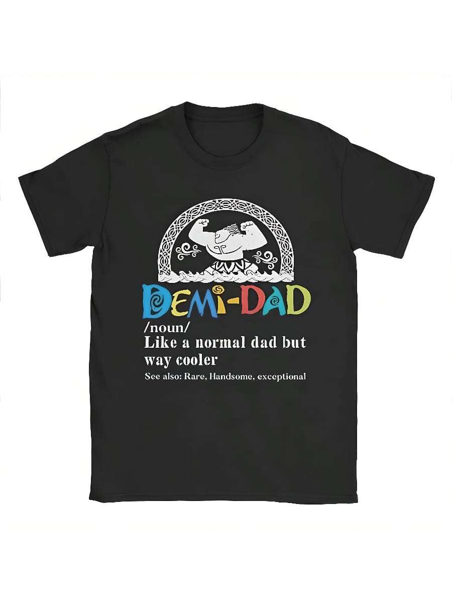 Graphic Tees Men Men Funny Moanas Maui Stronge T Shirts Just An Ordinary Demi Dad Cotton Clothing Humor Short Sleeve Round Neck Tee Shirt T-Shirts - 黑與白 - 查看 1