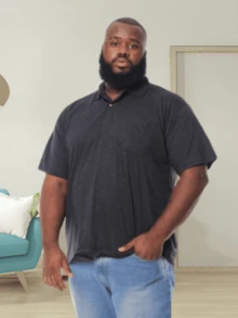 Men's Plus Size Polo Shirt G1 G2 G3 (Large Size, Special Size) - 深灰色 - 查看 4