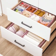 Hộp đựng đồ lót màu hồng (1 chiếc/3 chiếc), hộp đựng tất bằng vải không dệt, hộp đựng đồ lót, áo ngực, tất, cà vạt, khăn quàng cổ, hộp trang trí, trang trí ngày lễ, trang trí phòng, trang trí nhà cửa, trang trí phòng ngủ, hộp đựng đồ, sắp xếp nhà cửa - Hồng - Xem 5