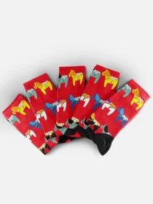 酷炫3D印花男士袜子 - 街头风袜子，造型独特，马年生肖，寓意吉祥，节日氛围浓厚，新年、农历新年、春节等节日应有尽有，色彩缤纷，充满趣味图案，情侣袜，嘻哈风时尚袜子，适合日常、假日、派对穿着，亦可作为礼物赠送。 - 紅色 - 查看 5