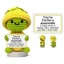 1 Mini Boneco de Pelúcia de Crochê com Energia Positiva, Boneco de Pelúcia Feito à Mão em Crochê, Presente de Aniversário, Decoração de Mesa, Enfeite de Pelúcia de Pinguim e Tubarão Positivo, Presente de Dia dos Namorados para Mulheres, Homens, Colegas, Amigos e Adolescentes - Multicolorido - Ver 43