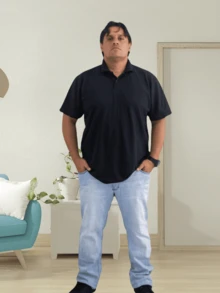 Men's Plus Size Polo Shirt G1 G2 G3 (Large Size, Special Size) - Black - View 3