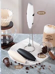 Electric Milk Frother, Household Wireless, Small Milk Frother Lid, Stirrer, Coffee Frother, Handheld Blender - Multicolor - View 11