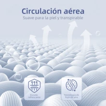 DreamFit Colchón Ortopedico Híbrido,Colchon Queen Size 150*190*25CM En Caja,Espuma de Alta Densidad Memory Foam,Ergonómico,Antibacteriana,Antiácaros,Transpirabilidad,Antialérgico,Resistente a la humedad,Alivio de Presión y Extremadamente Cómodo,Firmeza media,Certificado CertiPUR-US®,Colchones Resortes - Azul y blanco - Ver 9