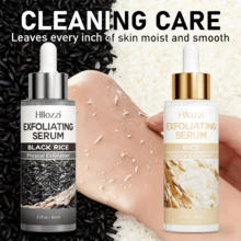 Hllozzi Juego de regalo del Día de San Valentín de 80ml de esencia exfoliante facial de arroz negro y arroz blanco de cuidado de la piel coreano - Doble efecto de extracto de arroz para el rejuvenecimiento de la piel, el aclaramiento y la exfoliación suave sin irritación, un regalo romántico del Día de San Valentín, cuidado facial de Corea. - Arroz negro y arroz blanco - Ver 1