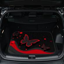 1 件装黑红蝴蝶图案汽车后备箱垫 | 涤纶材质，适用于 SUV、轿车或卡车，兼具装饰功能，是节日礼物和家庭旅行的理想之选 | 通用尺寸，易于清洁，适合日常旅行 - 黑紅蝴蝶 - 查看 1