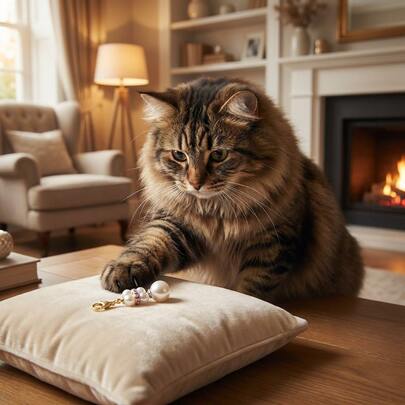 Cat Faux Pearl Pendant - Luxury Pet Pendant, French-Style Pendant Accessory Suitable For Cats And Dogs. Exquisite Collar Pendant For Pets, With High-End Style. Cat Faux Pearl Pendant, Small And Unique Collar Necklace Pendant. Non-Electric.