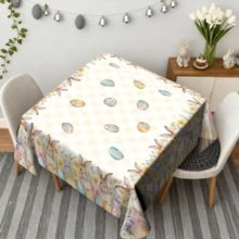 1/20 pièces Nappe thème de Pâques et printemps, motif d'œufs de Pâques et de lapin, convient pour les rassemblements de fête, la cuisine, la décoration de salle à manger, la décoration de fête de printemps/été, la décoration de Pâques, cadeau de Pâques - Multicolore - Voir 9