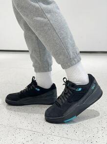 Nike Jordan FLIGHT COURT Comfortable, Versatile, Supportive Low-Top Casual Sports Retro Basketball Shoes Men's Black - Black - View 2