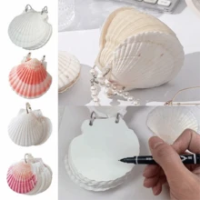 Multi-Purpose Natural Seashell Seashell Notebook Blank Inner Pages Portable Design Memo Pad Loose-Leaf Notepad Students - Multicolor - View 2