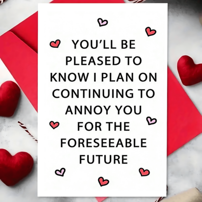 1 pieza Tarjeta de amor divertida, Tarjeta de cumpleaños, Tarjeta del Día de San Valentín para esposo/esposa, Tarjeta de aniversario divertida para novio/novia, Regalo del Día de San Valentín humorístico para él/ella